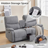 RIHEREFY Loveseat Recliner Sofa, Wall Hugger Recliner, Manual Reclining Loveseat with Console for Living Room, Home Theater, RV(Dark Gray) RIHEREFY