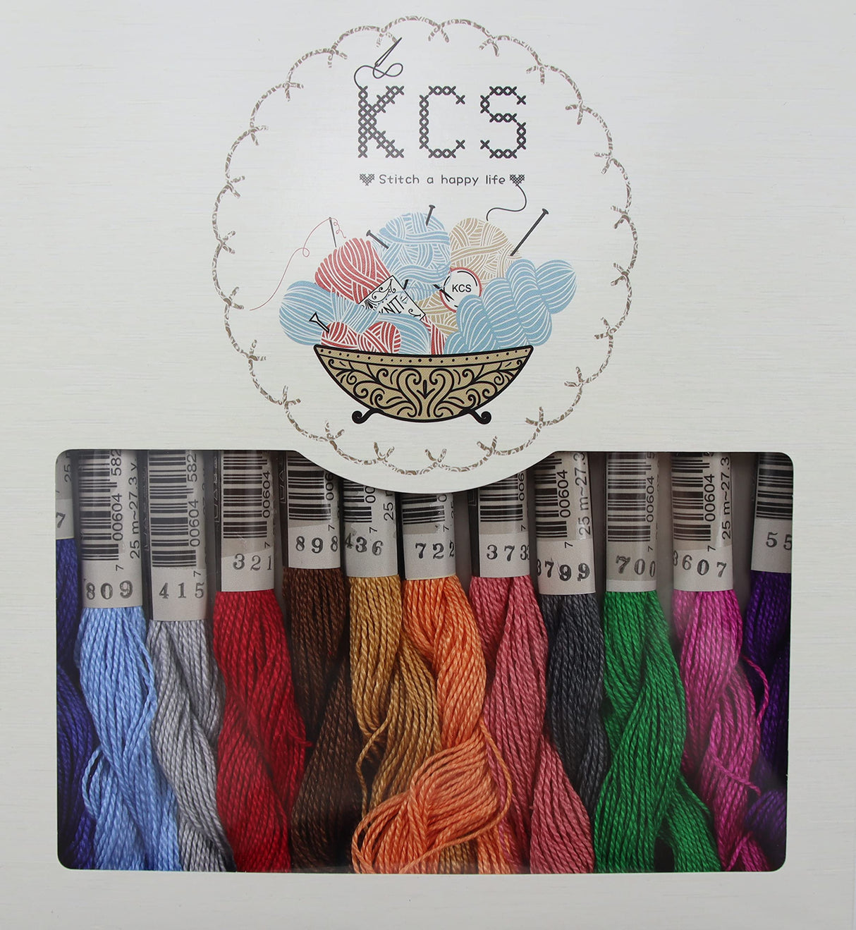 KCS 25 M/skein Mercerized Pearl Cotton crochet needlepoint Thread,Size 5, 12 skeins,mixed color 17 KCS