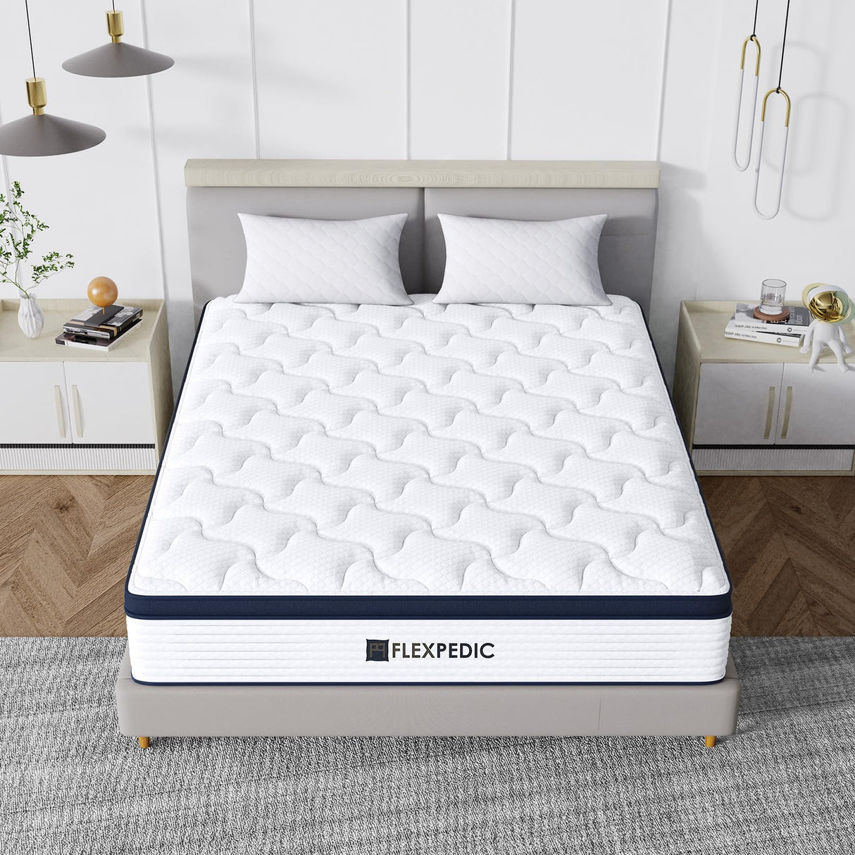 FLEXPEDIC 10" Twin Mattress, Memory Foam Hybrid Mattress with Space Cotton for Tight Sleep, Medium-Firm Cooling Mattress with Stronger Support, Motion Isolation &Pressure Relieving FLEXPEDIC