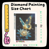 Diamond Art Kits for Adults, 5D Light and Butterfly DIY Diamond Painting Crafts for Home Wall Decor, Ideal Gifts for Art Lovers 12×16inch ILYUFO