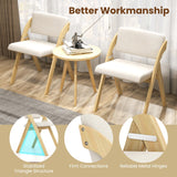 Giantex Folding Dining Chairs Set of 2, Upholstered Wooden Folding Chair 2 Pack, Portable Kitchen Chairs with Padded & Seat Backrest, Accent Chairs for Wedding Picnic Party, No Assembly, Natural Giantex