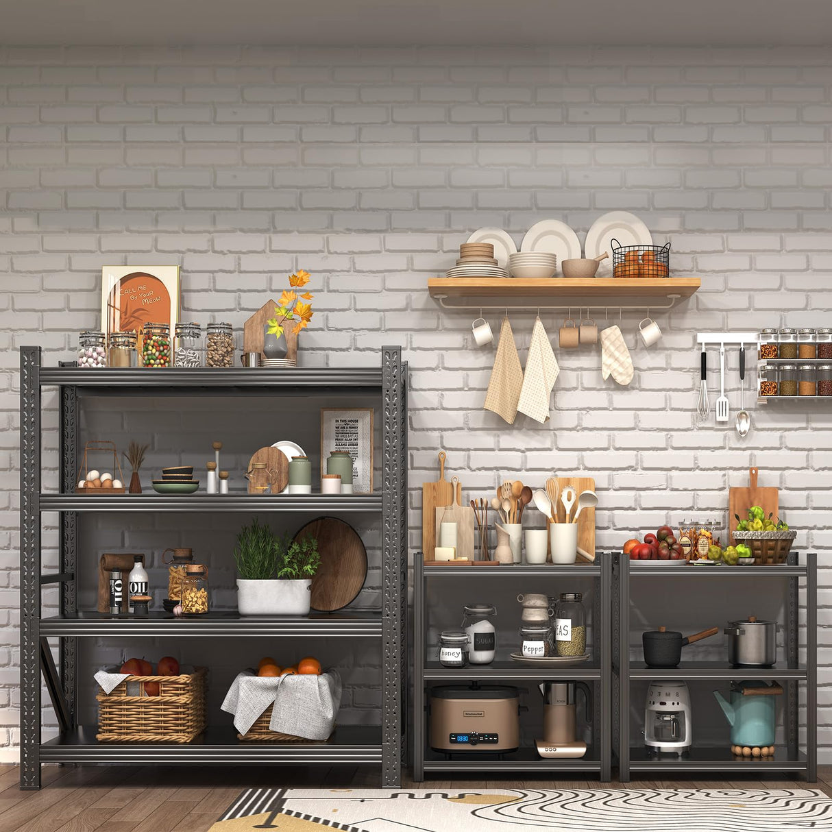 32" W Garage Shelving, 1500LBS Garage Storage Shelves Heavy Duty Industrial Shelving Unit, 3 Tier Adjustable Metal Shelving for Basement, Shop, Warehouse, 32" W x 16" D x 32" H Umeiga