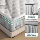Lechepussleep Twin Mattress, 14Inch Medium Plush Memory Foam Hybrid, 7-Zone Individual Pocket Springs, Pressure Relief, 39'x75'x14' Lechepussleep