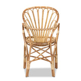 bali & pari Sheraton Modern and Contemporary Light Honey Rattan Dining Chair bali & pari