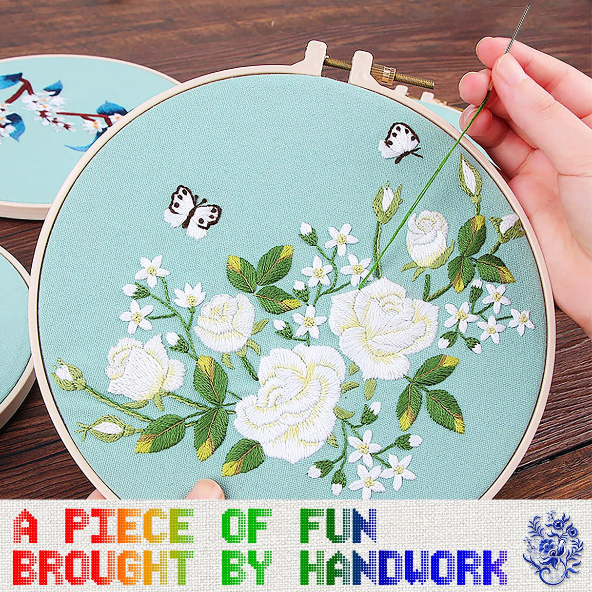 16 Skeins Colorful Series Embroidery Floss, 8m Cotton Cross Stitch Thread, Friendship Bracelet String Including Plastic Floss Bobbins, for DIY Making, Embroidery Crafts Dercuy