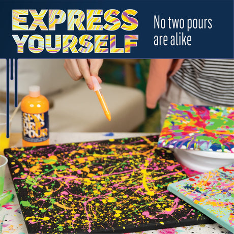 FolkArt, Surf's Drizzle Pre-Mixed Acrylic Set, Set of 4 Premium High Gloss Finish Fluid Pouring Paints Perfect for Indoor & Outdoor Arts and Crafts Projects, 50414 FolkArt