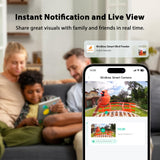 Birdkiss Smart Bird Feeder with Camera Solar Powered, 1080P HD Wild Bird Watching Cam Auto Capture Videos and AI Identify, Squirrel Proof Metal Bird Feeders, Ideal Gift for Bird Lovers (Orange) Birdkiss