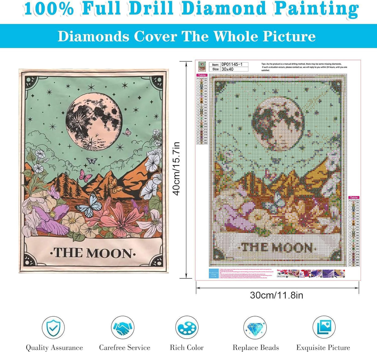 WUDWL Square Diamond Painting Kits Square Drill Diamond Painting,Square Diamond Art,3 Pack Sun Moon and Stars DIY Gem Art Kits for Adults and Crafts for Gifts and Home Wall Decor 12x16inch WUDWL