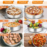 8 Inch Cake Pan Set, 3 Pcs P&P CHEF Round Baking Pans Stainless Steel Layer Birthday Wedding Cake Pans, Fit Oven/Pots/Pressure Cooker, Non Toxic & Heavy Duty, Dishwasher Safe P&P CHEF