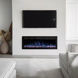 Kentsky 48" WiFi Electric Fireplace Inserts, Recessed and Wall Mounted Fireplace Heater W/Adjustable Flame Color & Brightness, Thermostat, 9H Timer, App and Remote Control, Low Noise, 750/1500W Kentsky