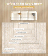 Moroccan Large Area Rug 5x7 - Soft Machine Washable Geometric Boho Distressed Farmhouse Rug Morden Stain Resistant Indoor Floor Carpet for Bedroom Dining Table Nursery Home Office (5 x 7, Beige) Aoyaomi