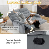 GNMLP2020 Loveseat Recliner Sofa Couch, Velvet 2-Seater Reclining Sofa for RV, Double Seater Wall Hugger Recliner Chair for Living Room, Home Theater Seating, Dark Grey GNMLP2020