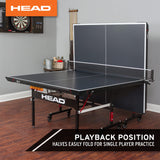HEAD Summit USA Indoor Table Tennis Table, Competition Grade Net, 10 Minute Easy Set Up – Ping Pong Table with Playback Mode HEAD