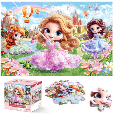 Jumbo Floor Puzzle for Kids,48 Piece Princess Large Jigsaw Puzzles,Puzzle for Toddler Ages 3-5,Preschool Educational Intellectual Development Toy Gift for Boys & Girls Ages 4-8