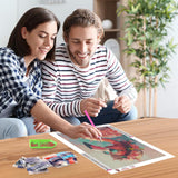 NEWENMO Diamonds Painting Kits for Adults Beginner DIY 5D Tropical Flamingo Diamond Art Paint with Round Diamonds, Full Drill Gem Art Flowers Diamonds Art Painting for Home Wall Decor 12x16 Inch NEWENMO