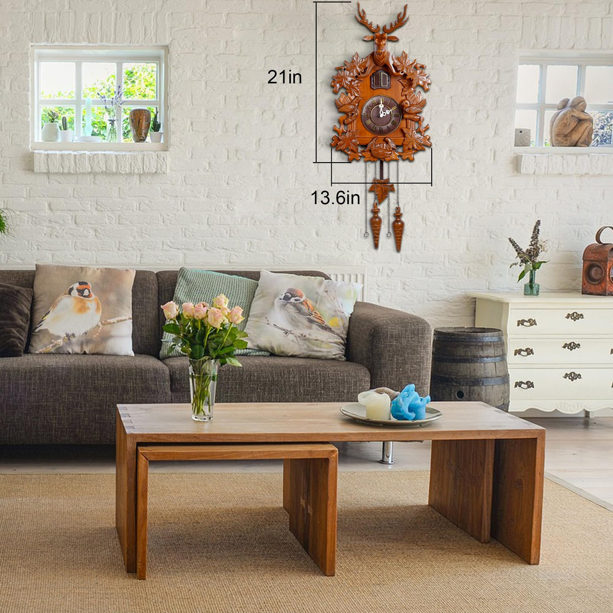 Kendal Large Handcrafted Wood Cuckoo Clock MX015-2 Kendal