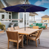 FLAME&SHADE 10 ft Outdoor Market Patio Table Umbrella with Fiberglass Rib Tips and Tilt,Navy Blue FLAME&SHADE