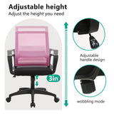 PayLessHere Gaming Chair Ergonomic Computer Chair Office Chair Video Game Chairs with Lumbar Support Desk Chair Armrest Mid Black Cushion Swivel Rolling Chair with Wheels for Home Office (Pink) PayLessHere