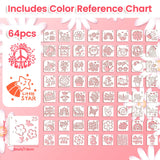 64 pcs Small Stencils for Crafts, Reusable 3 Inch Stencils, Including Flower Plant & Butterfly Patterns, DIY Craft Paint Great Templates for Painting on Wood, Fabric, Wall, Rock & Home Decor KFHENSOMR