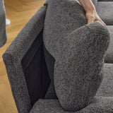 VINGLI 110' U-Shaped Sectional Couch with Two Chaise, Affordable Small Sofa with 4 Seats, Chenille Fabric Comfy Couches for Living Room, Dark Grey VINGLI