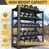 Nexvrtau 76" H x 60" W x 24" D 5-Tier Heavy Duty Garage Shelving Unit, 3000 LBS Capacity Metal Storage Rack,Adjustable Steel Shelves for Garage, Warehouse, Basement, Pantry, Workshop.1 Pack Nexvrtau