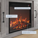 BELLEZE Modern 58" Farmhouse TV Stand with 18" Electric Fireplace Heater & Media Entertainment Center for TV up to 65", Console Table with Storage Cabinets - Hilo (Grey Wash) BELLEZE