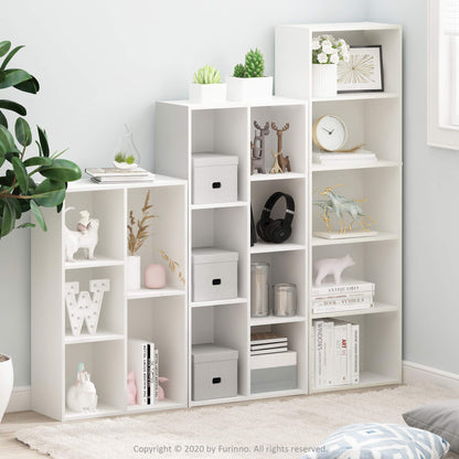 Furinno Luder Bookcase / Book / Storage , 5-Tier, White - WoodArtSupply