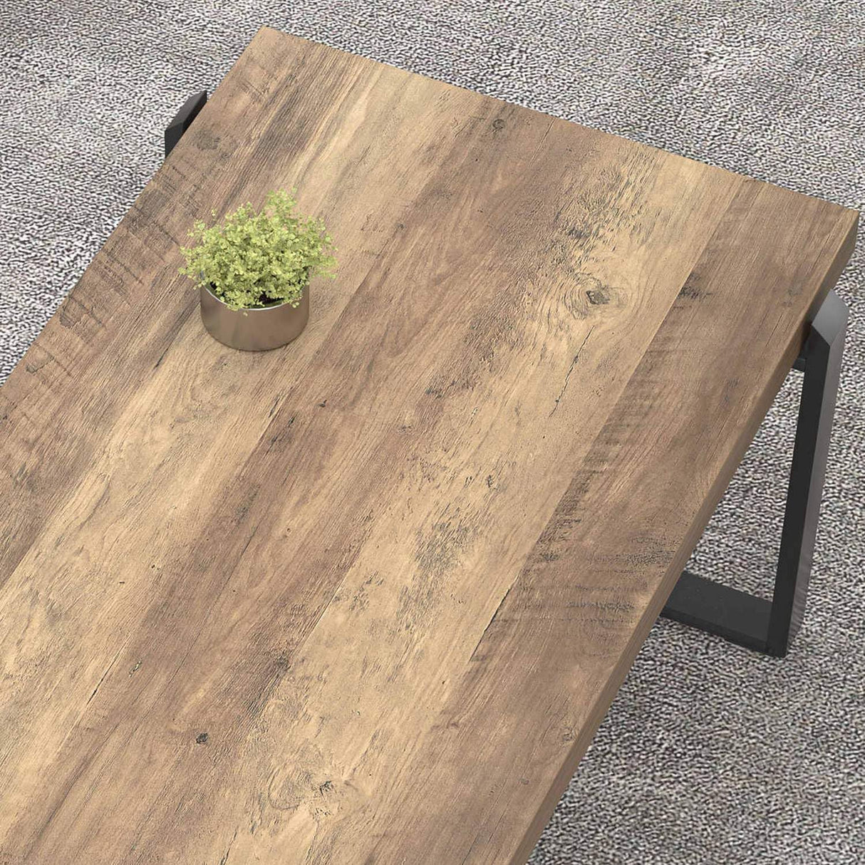FOLUBAN Coffee Table, Modern Rustic Wood and Metal Center Table, Industrial Cocktail Tea Table for Living Room, Oak, 44 Inch FOLUBAN