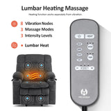 MCombo Dual Motor Power Lift Recliner Chair for Elderly, Lay Flat Lift Chair with Heat and Massage, Petite Lift Chair, Cup Holders, USB A&C Ports, Fabric 7893 (Small, Dark Gray) MCombo