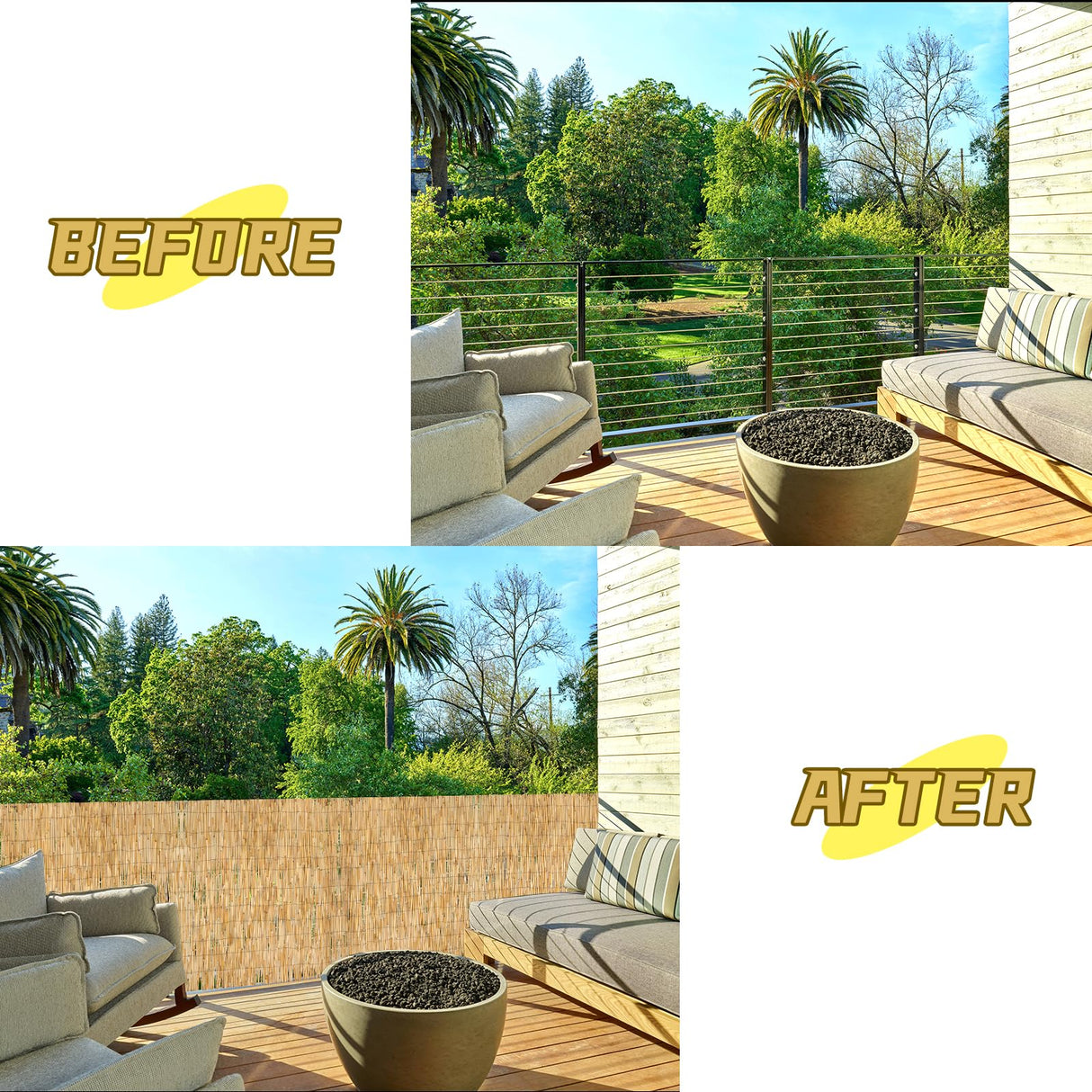 Natural Reed Fencing, Reed Screen Curtain Eco-Friendly for Garden,Balcony,Outdoor,Backyard Patio Decors Fence Rolls-4FT x 13FT （1.2m x 4m Approx） Gardgue