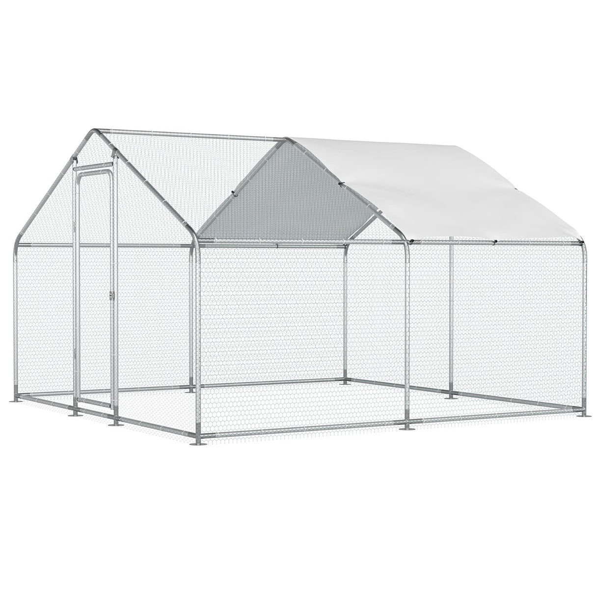Morngardo Chicken Coop Large Metal Run for 20 Chickens Walk in Yard Poultry Cage Hen House with Waterproof Cover (96.8 Square Feet) Morngardo