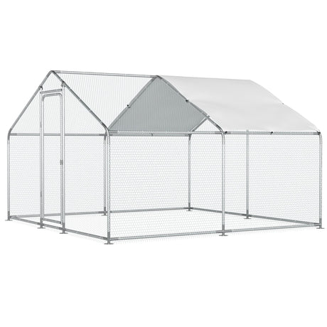 Morngardo Chicken Coop Large Metal Run for 20 Chickens Walk in Yard Poultry Cage Hen House with Waterproof Cover (96.8 Square Feet) Morngardo