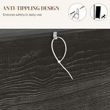 HOMCOM 60" Farmhouse Sideboard Buffet Cabinet with Storage, Kitchen Cabinet with 2 Sliding Barn Doors, 4 Deep Drawers and 2 Adjustable Shelves, Coffee Bar Cabinet, Distressed Dark Gray HOMCOM