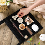 Colingmill Pet Memorial Shadow Box for Dog Cat with Wood Frame Small Bottle Pin Pet Print Kit Wood Frame Urn Ashes Display Case for Loss Dog Remembrance Memory Keepsake(Black,8 x 10 Inch) Colingmill