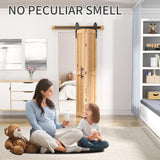 SANKEYTEW 36"x84" Bi fold Barn Door with 40" Bifold Barn Door Hardware Kit for 2 Doors, No-Assembly Solid Spruce Wood Folding Doors, Barn Door Hardware, and Double Sided Handle Pulls Included SANKEYTEW