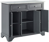 Crosley Furniture Avery Kitchen Island with Storage Shelves, Microwave Stand, Coffee Bar, Gray Crosley Furniture