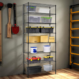 Finnhomy 8-Tier Wire Shelving Unit - Adjustable Steel Rack, 14x36x80 Inches, 8 Metal Shelves for Pantry and Garage Storage - NSF Certified, Black Finnhomy