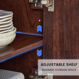 71" Tall Pantry Cabinet with Drawer and Adjustable Shelves, Modern Storage Cabinet with Doors, Kitchen Buffet Cabinet, Food Pantry Storage Cabinet, Coffee Bar, Living Room and Dining Room Cherry LIDYUK