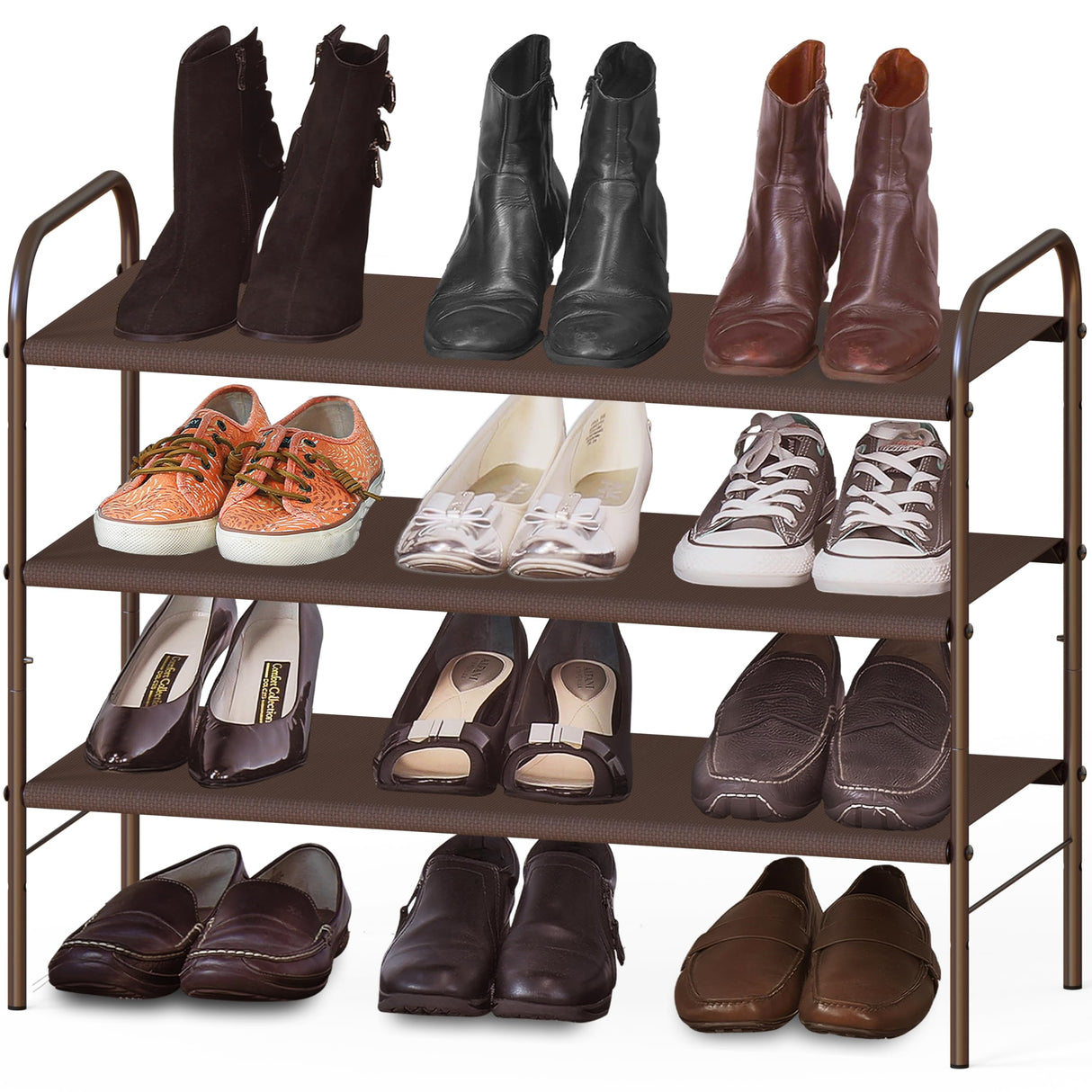 Simple Houseware 3-Tier Shoe Rack Storage Organizer, Bronze Simple Houseware