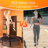40"/48" Foldable Mini Trampoline for Adults 450/600 LB Rebounder Trampoline with Adjustable Foam Handle for Home Gym Small Exercise Trampoline for Indoor or Garden Workout TUYOHW