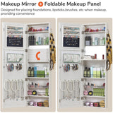 GISSAR Jewelry Mirror Armoire Wall Mount Over The Door Cabinet Storage Organizer Lockable Full Length Door Mirror(White) GISSAR