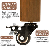 ketive Raised Garden Bed 55.5x24x32-inch Mobile Elevated Wood Planter with Lockable Wheels, Storage Shelf, Protective Liner （Brown） ketive