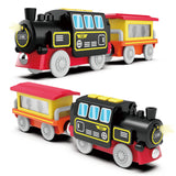 Battery Operated Locomotive Train, Magnetic Train Toy for Wooden Tracks, Motorized Train Compatible with Thomas, Brio, Chuggington, Melissa and Doug (Battery Not Included) Z MAYABBO