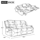 3 Seater Home Theater Recliner Manual Recliner Chair with a LED Light Strip Two Built in Cup Holders for Living Room,Bedroom, Grey Generic