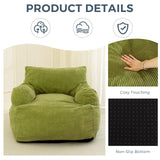 MAXYOYO Giant Bean Bag Chair, Stuffed Bean Bag Couch with Filler Large Living Room Bean Bag Chair for Adults, Big Lazy Sofa Accent Chair with Pocket Floor Chair for Gaming, Reading, Green MAXYOYO