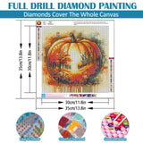 Pumpkin Leaf Tree Diamond Art Kits for Adults, 5D Autumn Diamond Painting Kits for Adults Beginners, DIY Full Round Drill Diamond Dot Painting Gem Art Kits for Adult, Home Wall Decor 13.8x13.8 Inch VCLKDIY