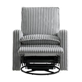 Oxford Baby Uptown Upholstered Swivel Glider and Recliner Nursery Chair - Corduroy, Ash Gray Oxford Baby