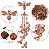 YMXBL Outdoor Wind Chime, Bee Wind Chimes Decoration, Bee Wind Bell Indoor Decor, Bees Windchime with 4 Tubes & 6 Bells, Bee Wind Catcher, Aluminum Bee Chime, Garden Mobile Wind Chime, Gifts for Mom YMXBL
