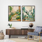 2 Pack Paint by Numbers Kit for Adults Beginner, Boho Green Plant Adult Paint by Number Kits on Canvas, DIY Acrylic Number Painting for Adults for Home Wall Decor Gift 16x20 Inch Possoco