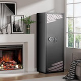 Pataku 10-14 Rifle Gun Safe for Home Rifle and Pistols, Gun Safes for Rifle and Shotguns with Flag Design, Long Gun Cabinet with with 3 Adjustable Shelves, Quick Access, Pockets Pataku